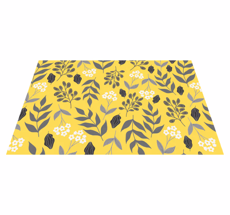 Moderne dækkeserviet med blomster i gul motif - TenStickers