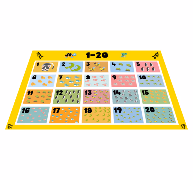Beregne 1 til 20 børn dækkeservietter - TenStickers