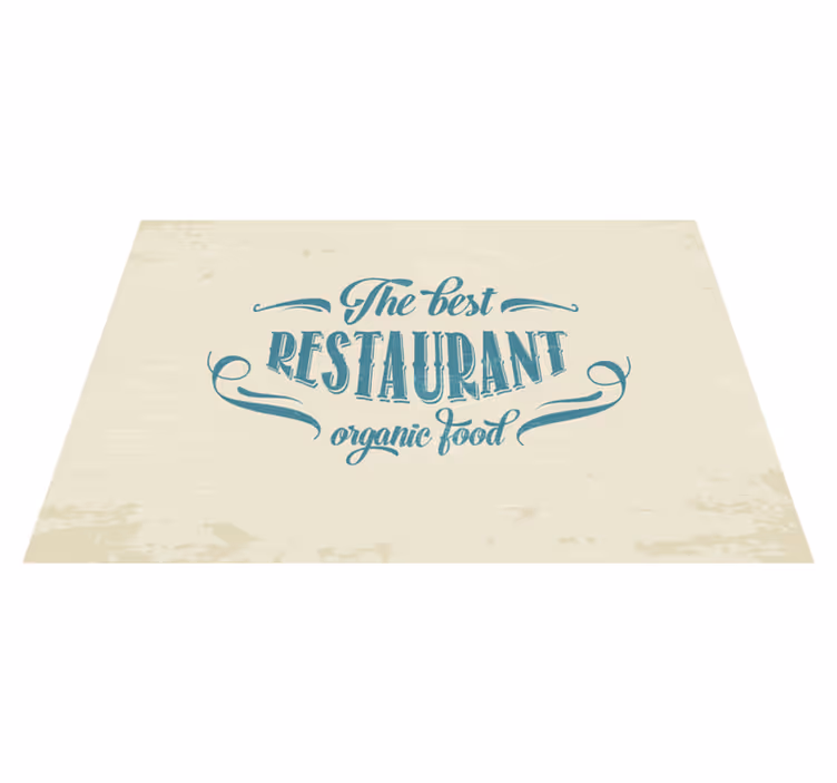 Tekst dækkeserviet økologisk restaurant mad - TenStickers