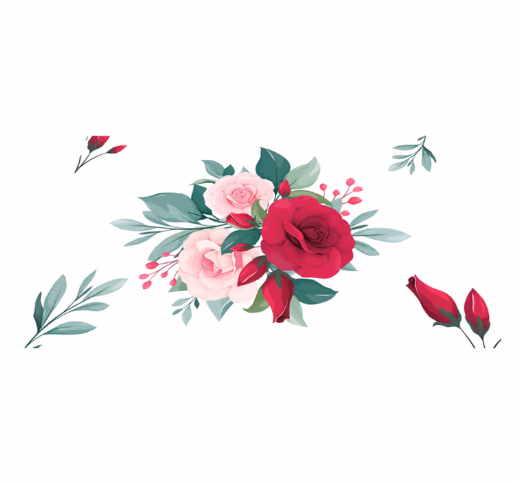 Smukke akvarel blomster elegante dækkeservietter - TenStickers