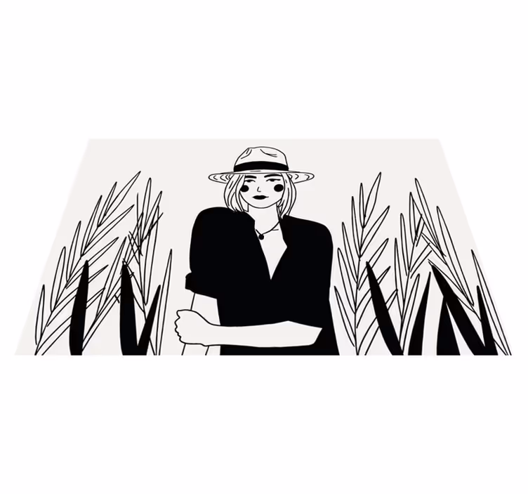 Original dækkeserviet med stilfuld kvinde illustration - TenStickers
