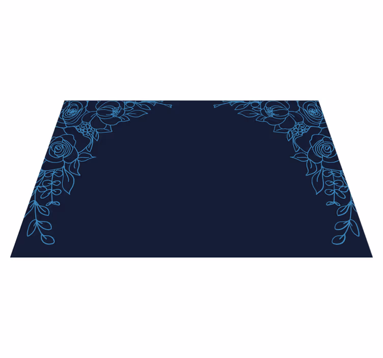 Marineblå blomster elegante dækkeservietter - TenStickers