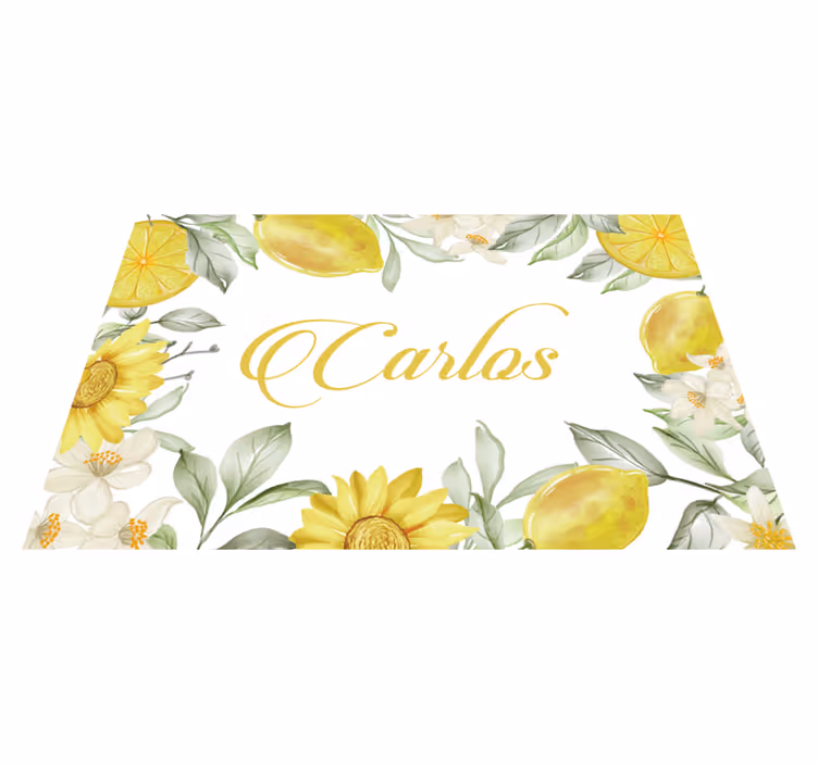 Navn dækkeserviet citronblomsterarrangement - TenStickers