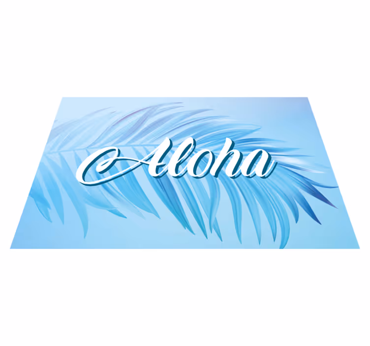 Tekst dækkeserviet aloha palmeblade - TenStickers