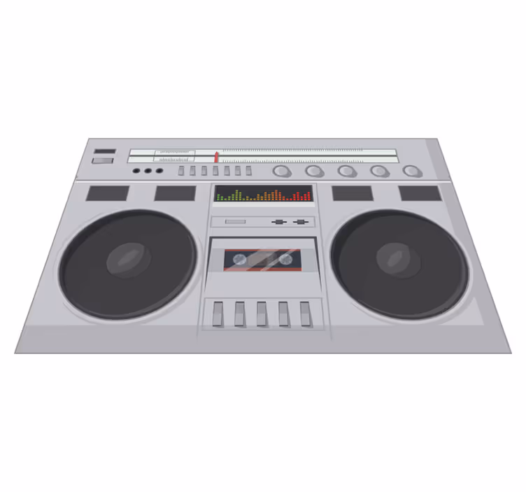 Original dækkeserviet retro boombox stil - TenStickers