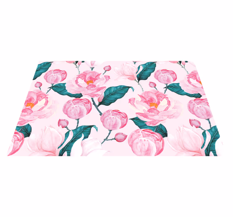 Lyserødt blomstermønster original dækkeserviet - TenStickers