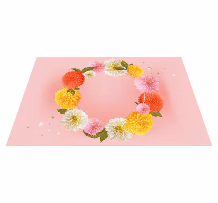 Original dækkeserviet med blomsterkrans motiv - TenStickers