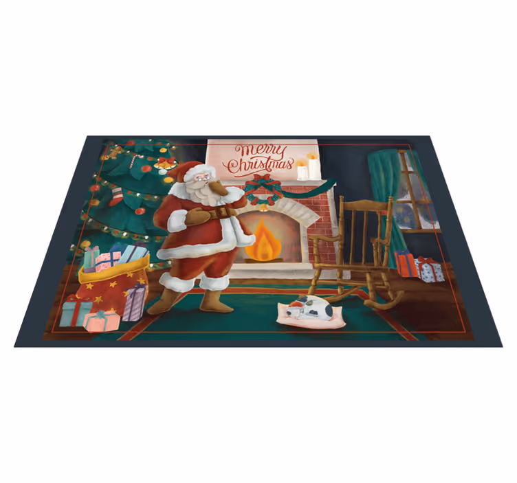 Xmas hus med santa jul dækkeservietter - TenStickers