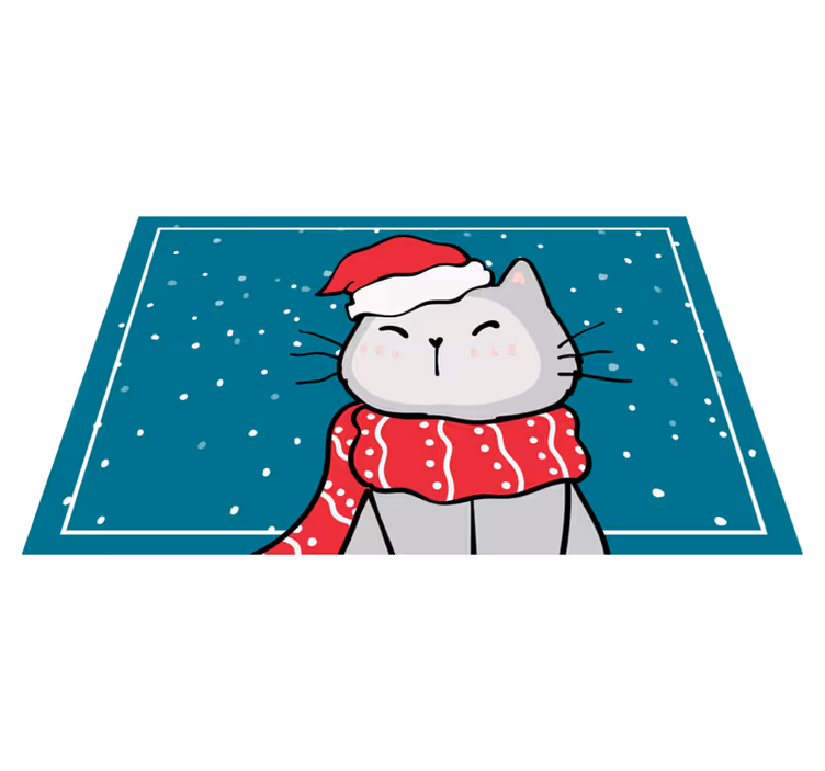Sjov kat jul design jul dækkeservietter - TenStickers