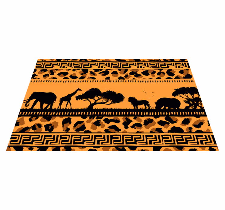 Leopard print med afrikanske dyr dækkeservietter - TenStickers