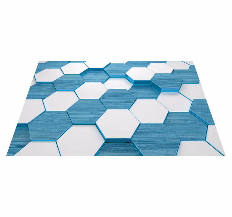 Moderne dækkeserviet med hexagonalt blåt mønster - TenStickers