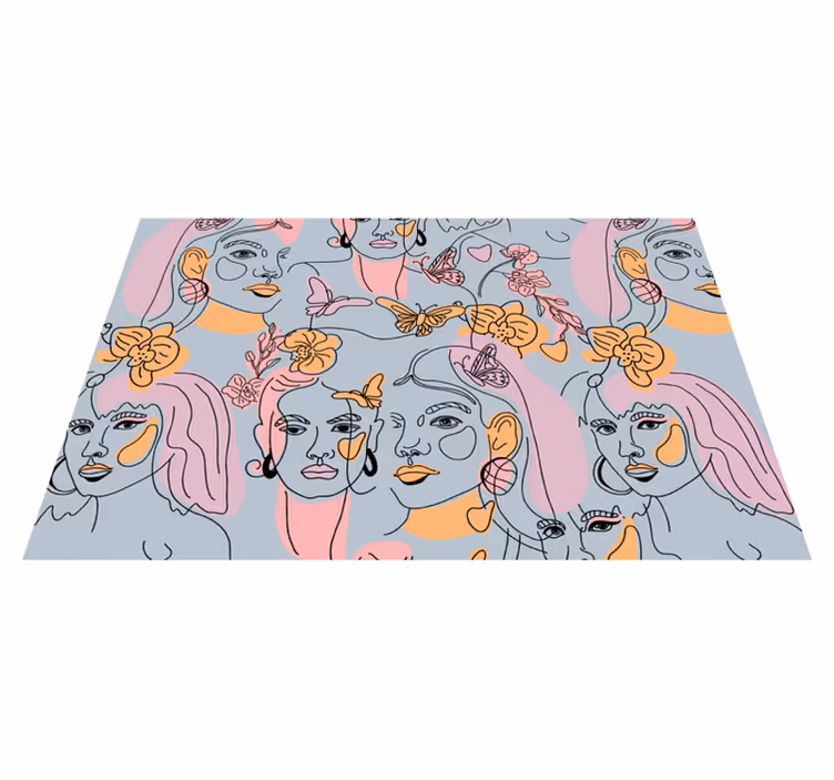 Kvinder abstrakt collage vinyl dækkeservietter - TenStickers