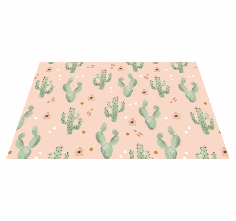 Kaktus og blomster mønster moderne dækkeservietter - TenStickers