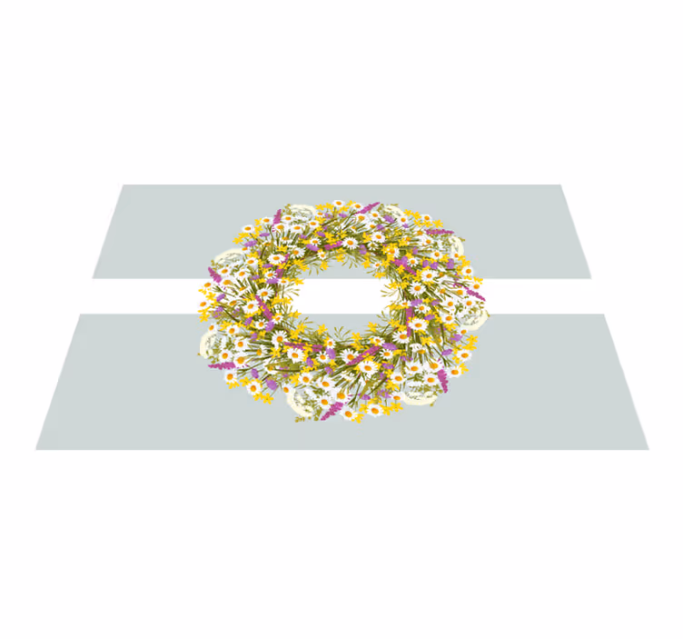 Original dækkeserviet blomsterkrans midtpunkt - TenStickers