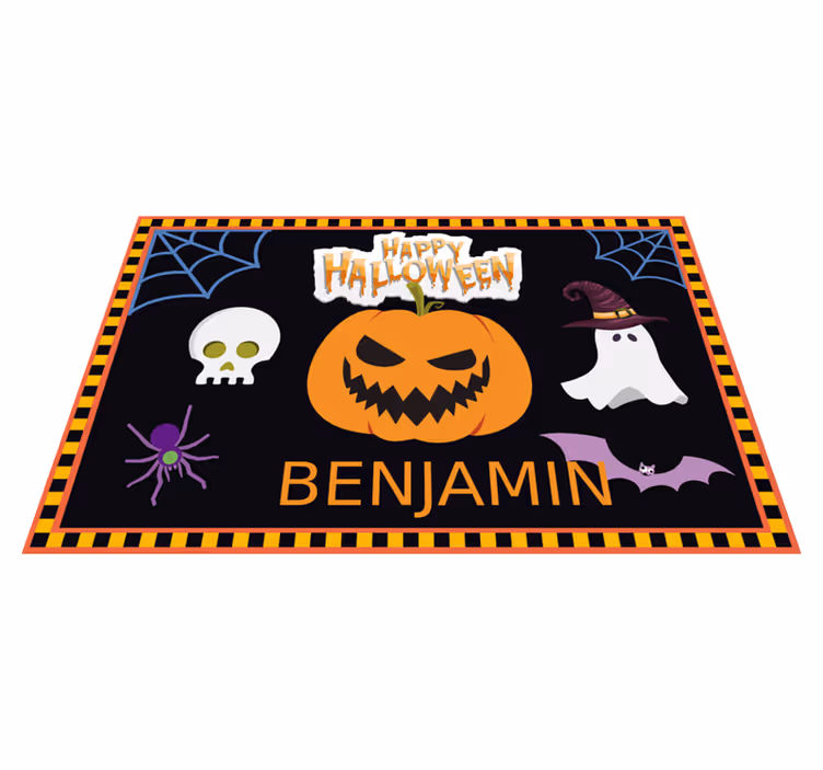Børn halloween mønster med navne dækkeservietter - TenStickers