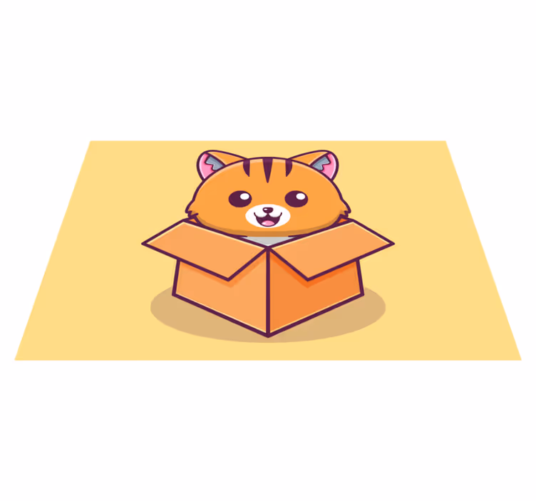 Dækkeserviet børn happy cat kasse - TenStickers