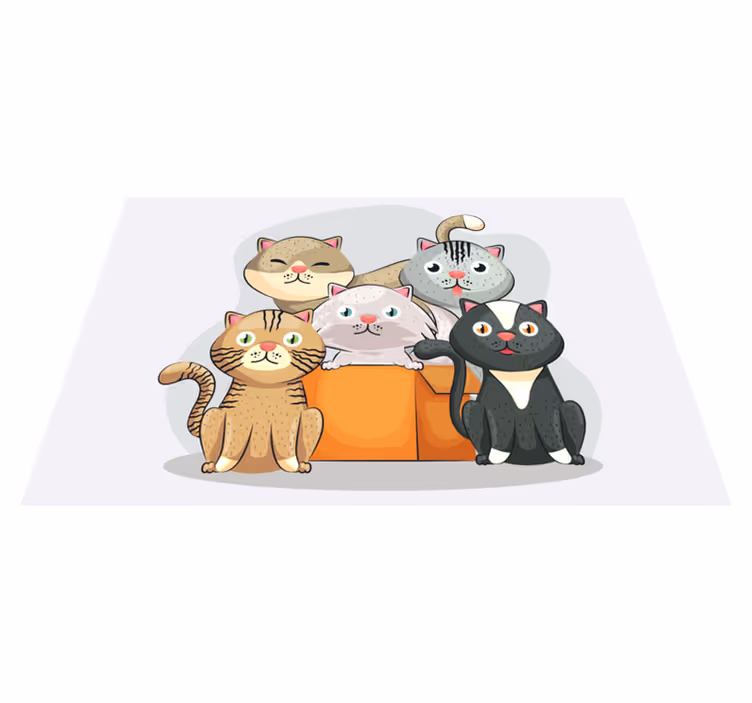 Katte i boks dækkeservietter - TenStickers