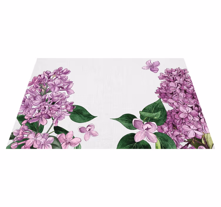 Lilla og grønne blomster originale dækkeservietter - TenStickers