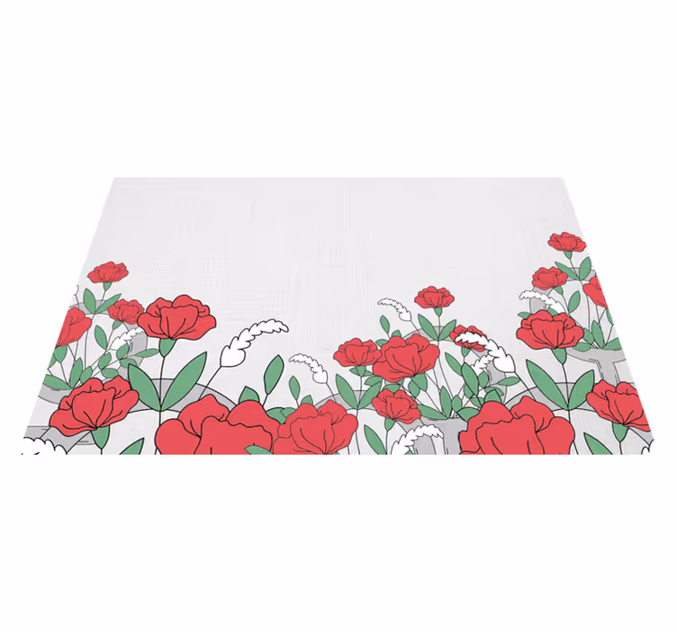 Original dækkeserviet blomsterdesign med blade - TenStickers
