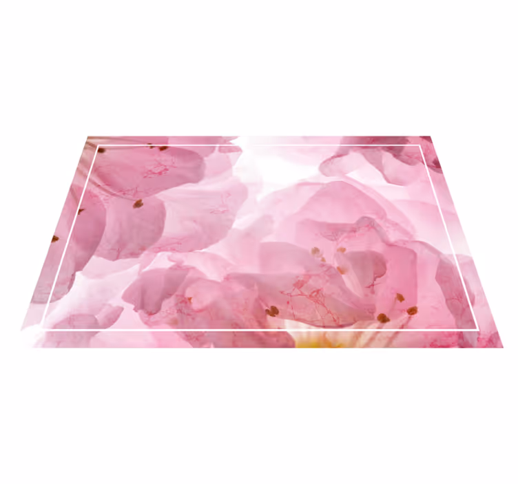 Lyserøde blomster med blade originale dækkeservietter - TenStickers