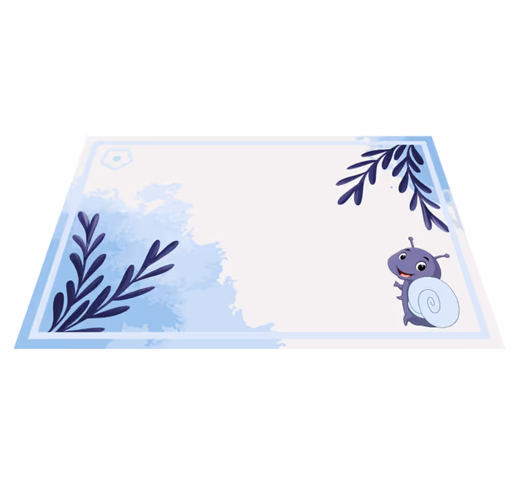 Blå blomst og snegl originale dækkeservietter - TenStickers