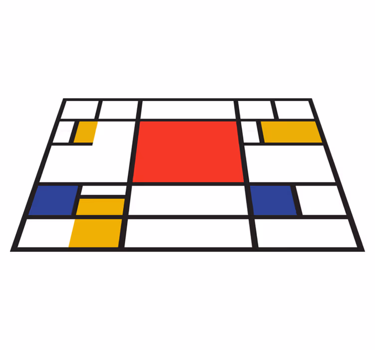 Mondriens geometriske kunst originale vinylplader - TenStickers