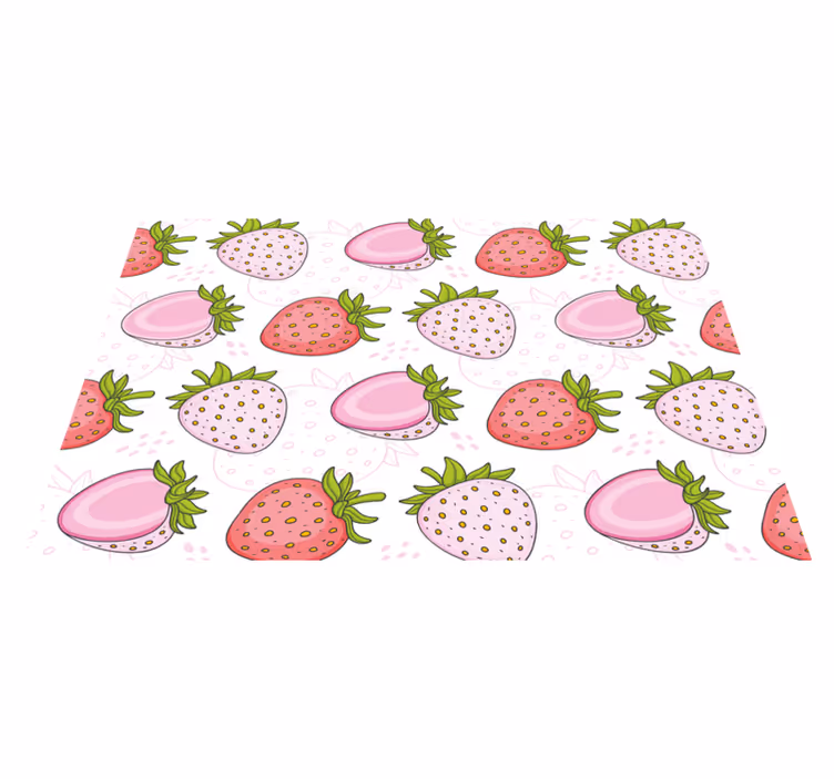 Original dækkeserviet med pink jordbær mønster - TenStickers