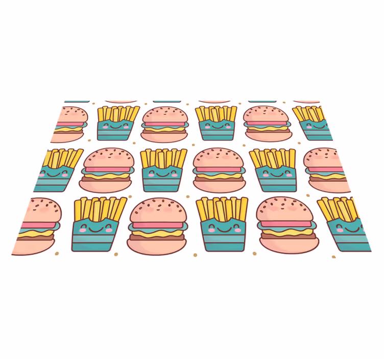 Dækkeserviet børn med glad burger mønster - TenStickers