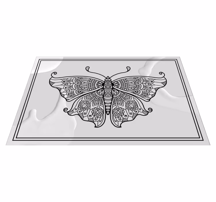 Sort mandala sommerfugl dækkeservietter - TenStickers