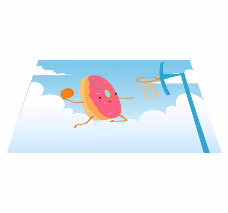 Donut spiller basketball originale dækkeservietter - TenStickers