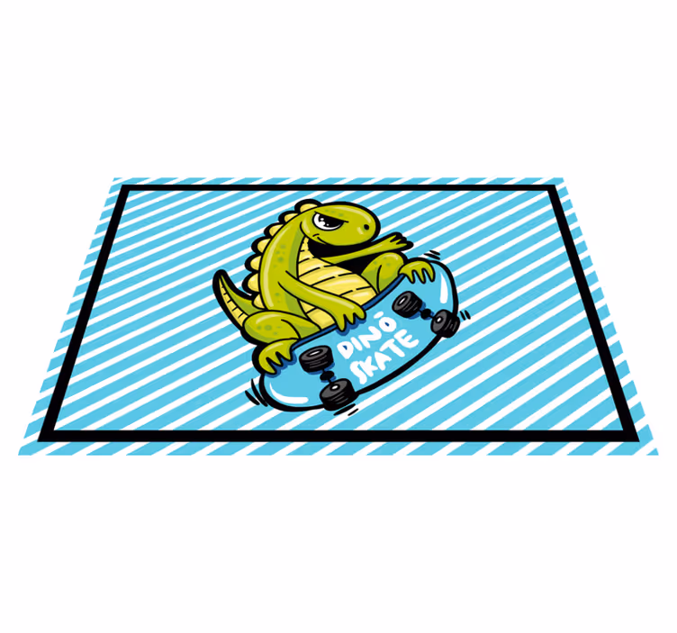 Dækkeserviet børn dino skateboard eventyr - TenStickers