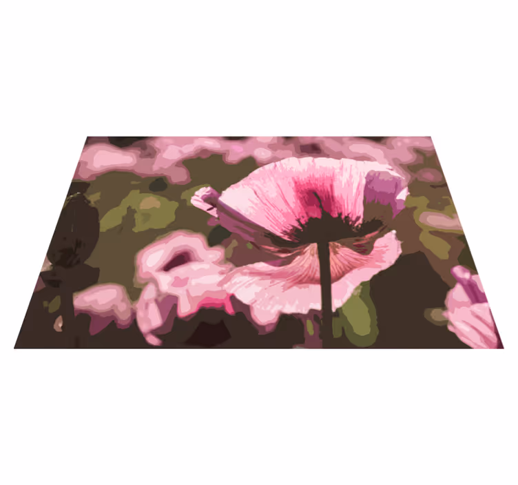 Maleri af lyserøde valmuer dækkeserviet - TenStickers