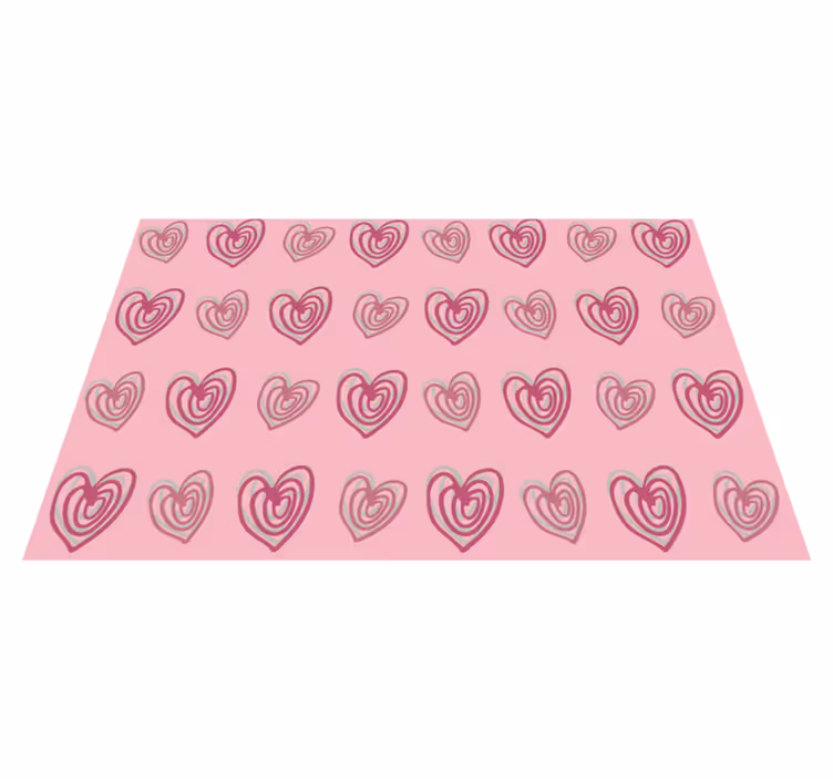 Doodle hjerter pink mønster moderne dækkeservietter - TenStickers