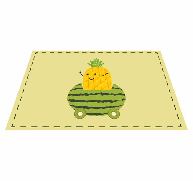 Ananas i en vandmelon børn dækkeservietter - TenStickers