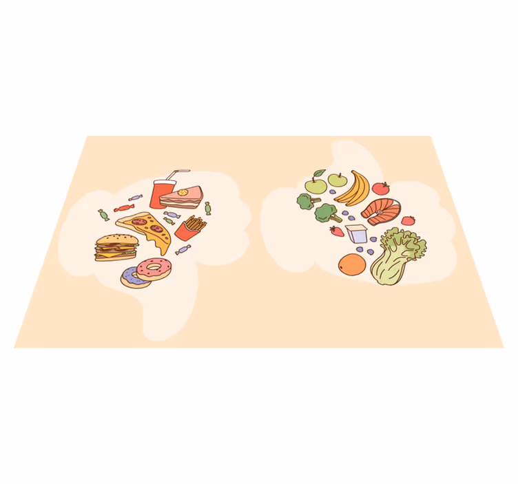 Sunde og junkfood børn dækkeservietter - TenStickers