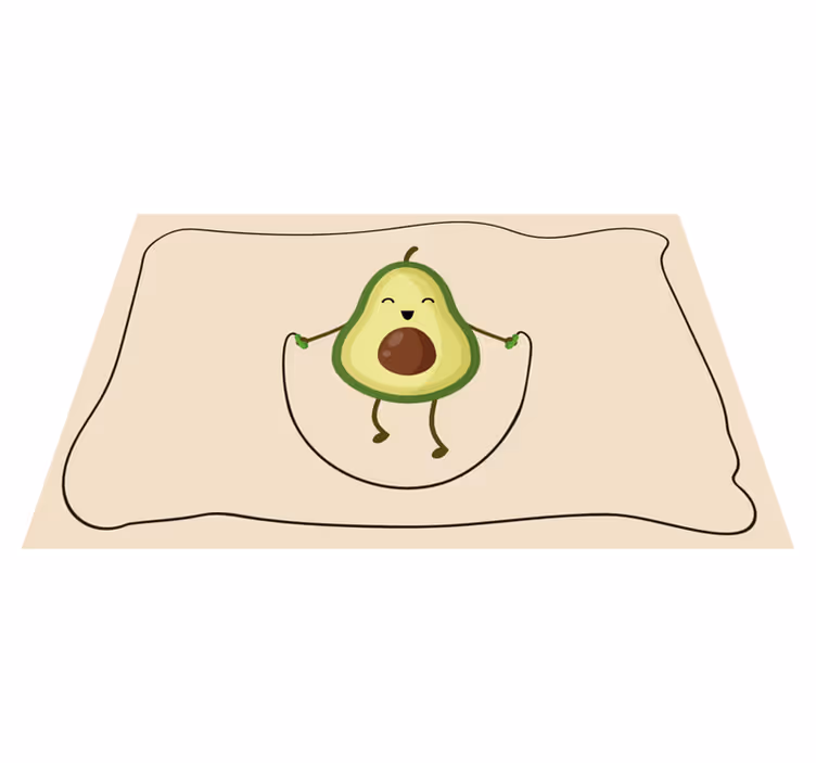 Sjov avocado hopper et reb børn dækkeservietter - TenStickers
