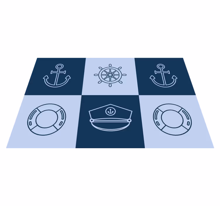 Marine symboler fliser restaurant dækkeservietter - TenStickers