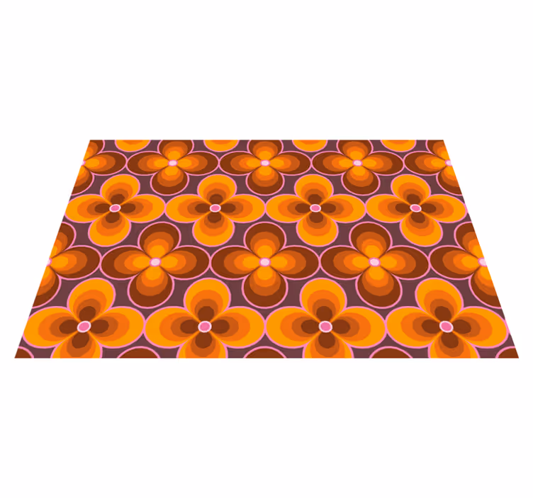 Blomst retro groovy mønster originale dækkeservietter - TenStickers