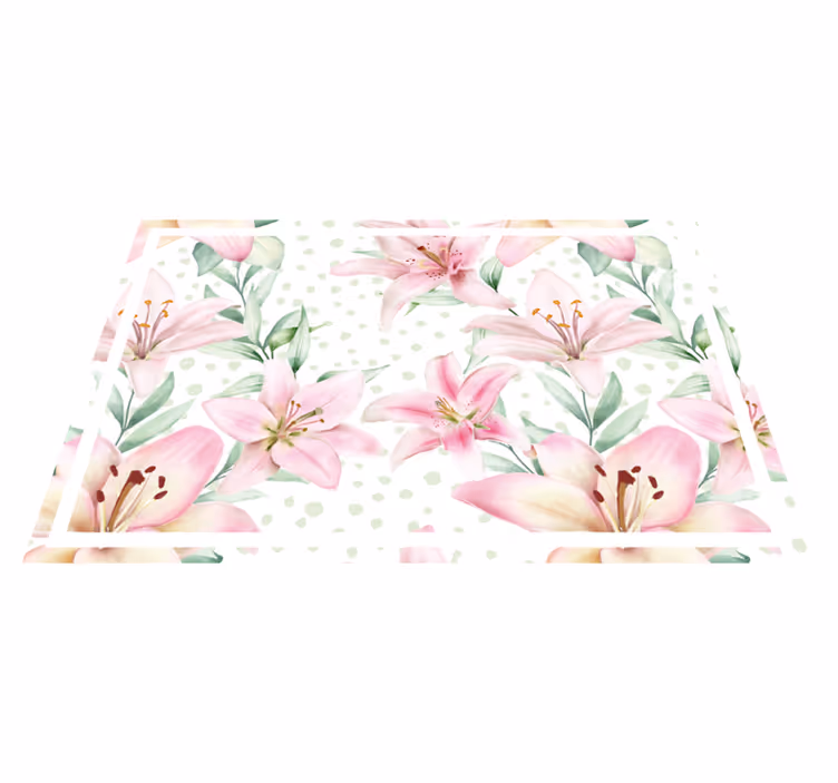 Original dækkeserviet med blomsterlilje arrangement - TenStickers