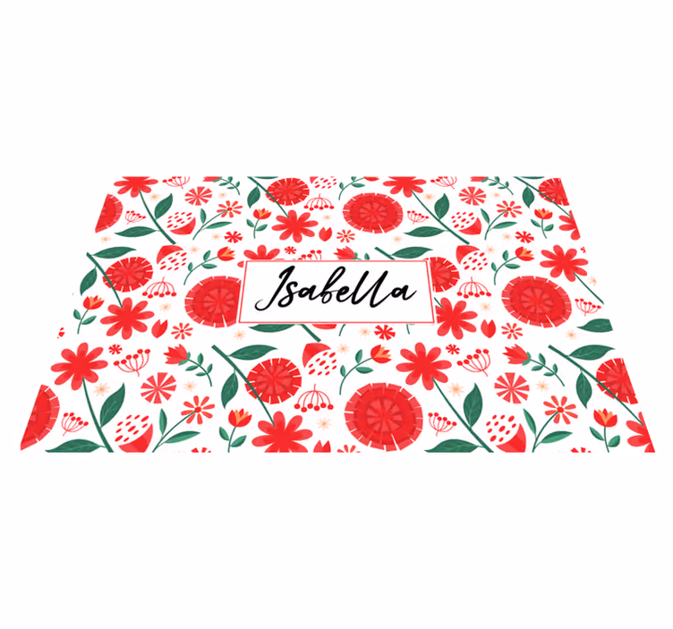 Floral navne kunst dækkeserviet - TenStickers