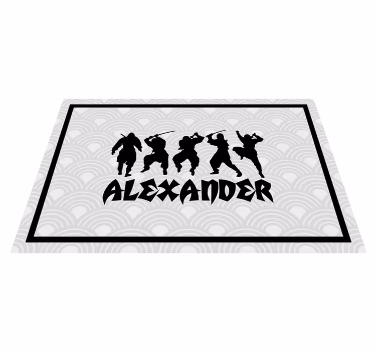 Ninja warrior silhouetter navn dækkeserviet - TenStickers
