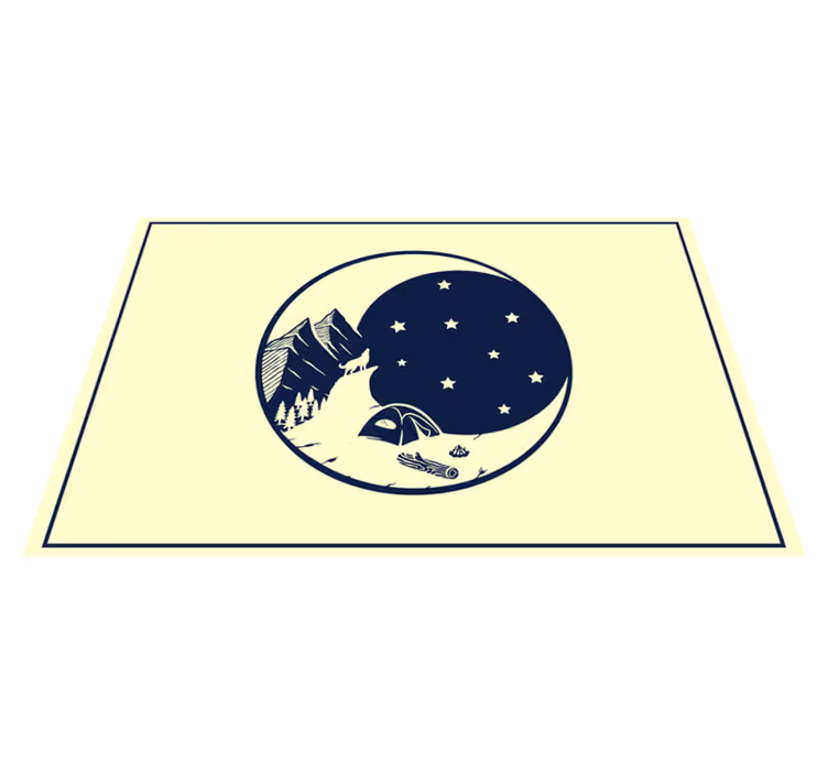 Original dækkeserviet bjergcamping scene - TenStickers