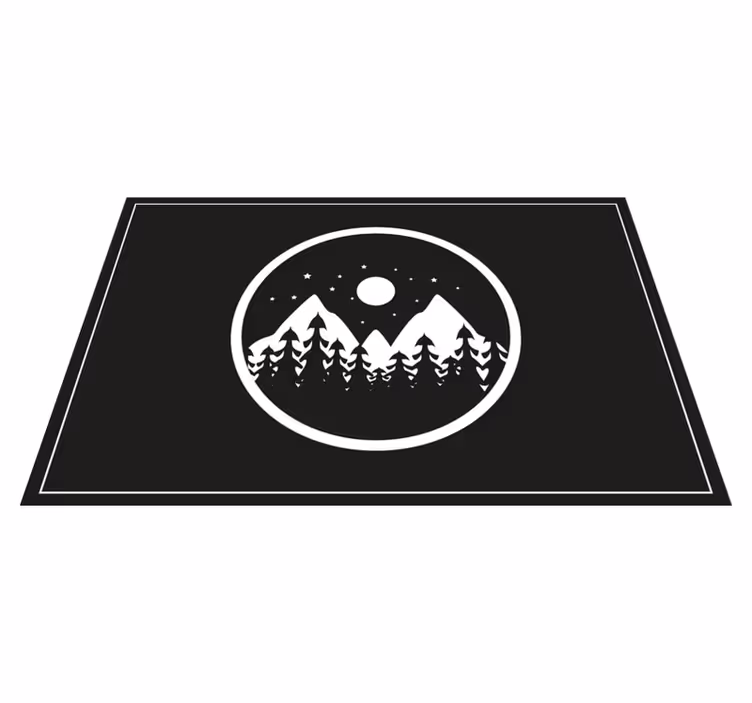 Moderne dækkeserviet bjerglandskab cirkel - TenStickers