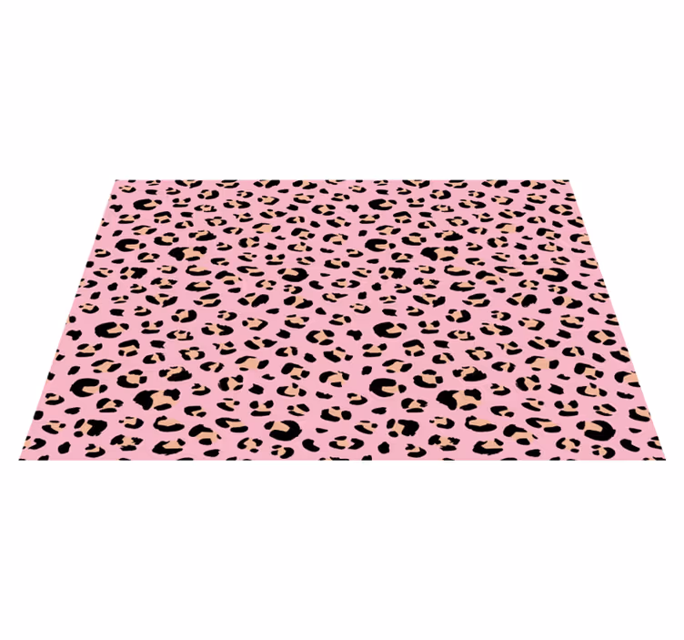Sorte og lyserøde leopard vinyl dækkeservietter - TenStickers
