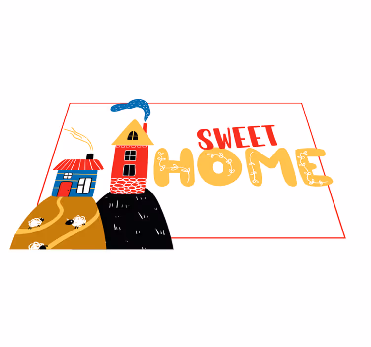 Dækkeserviet børn farverig hus scene - TenStickers