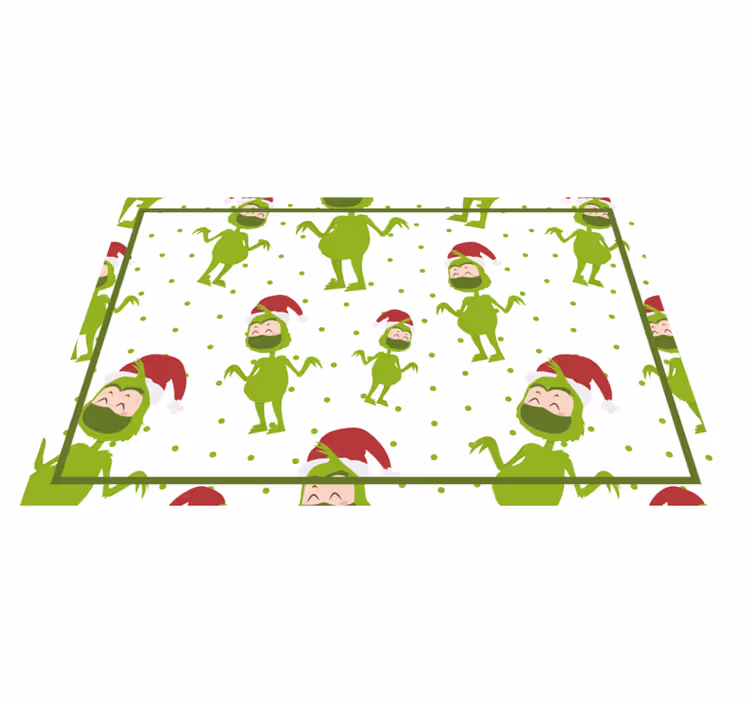 Jule dækkeserviet med glade grinch figurer - TenStickers
