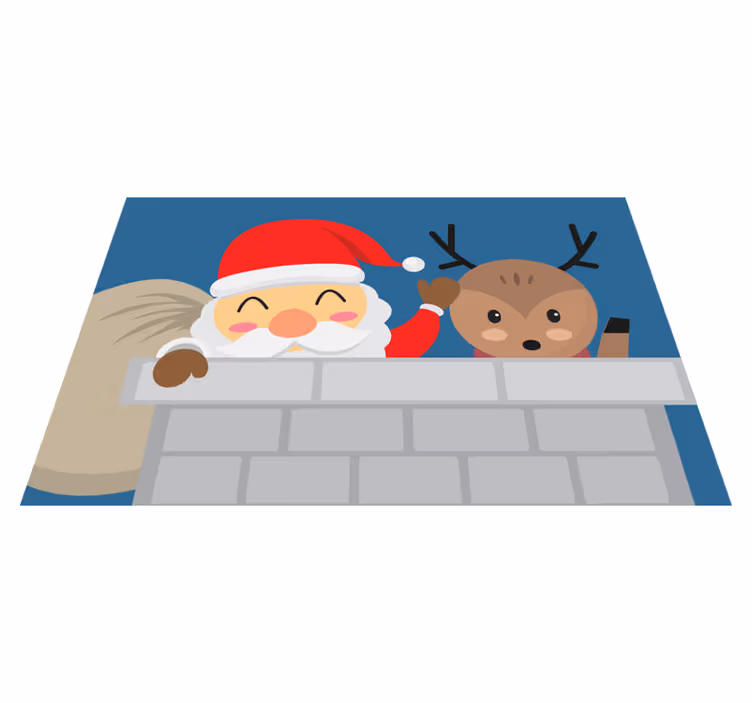Kigger julemanden og rensdyr julemåtter - TenStickers