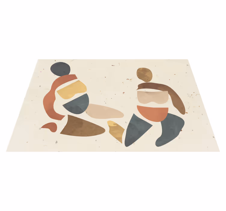 Abstrakte menneskefigurer moderne dækkeserviet - TenStickers