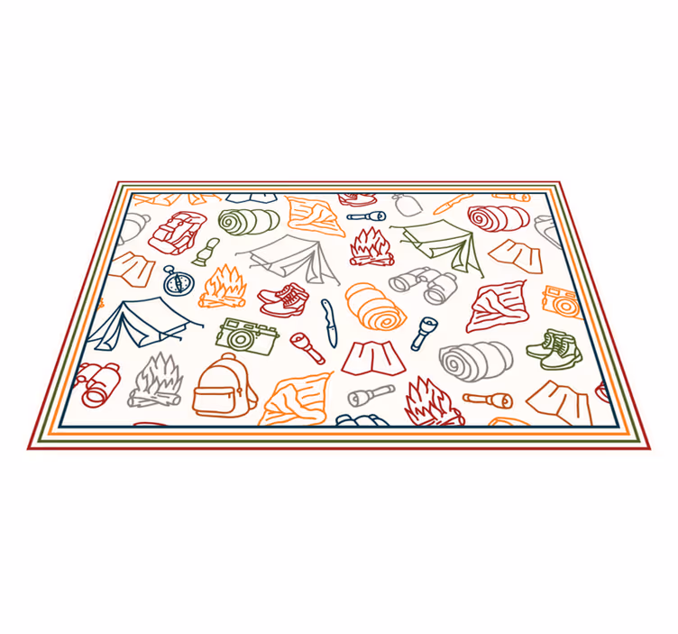 Original dækkeserviet camping eventyr ikoner - TenStickers