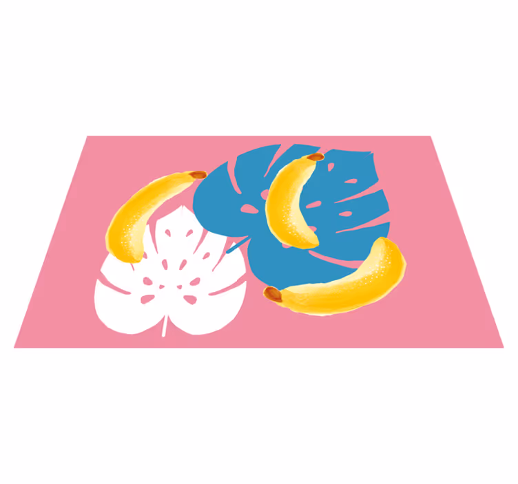 Banan på lyserød baggrund originale dækkeservietter - TenStickers